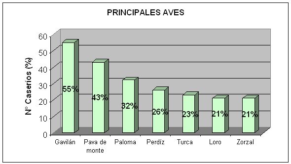 Principales especies de aves